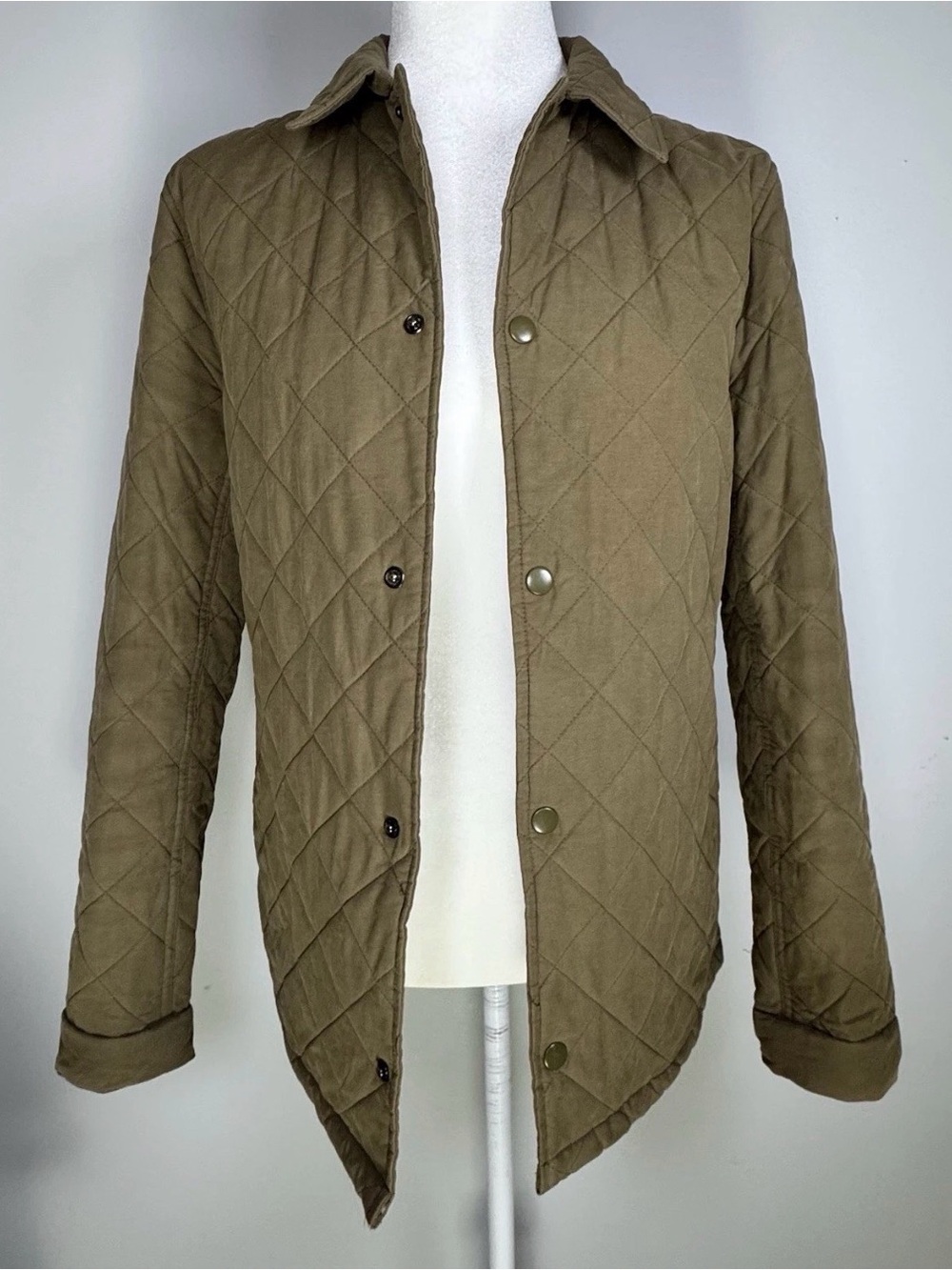 J.Crew Quilted Barn Jacket Women XS Olive Khaki Coat